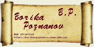 Borika Poznanov vizit kartica